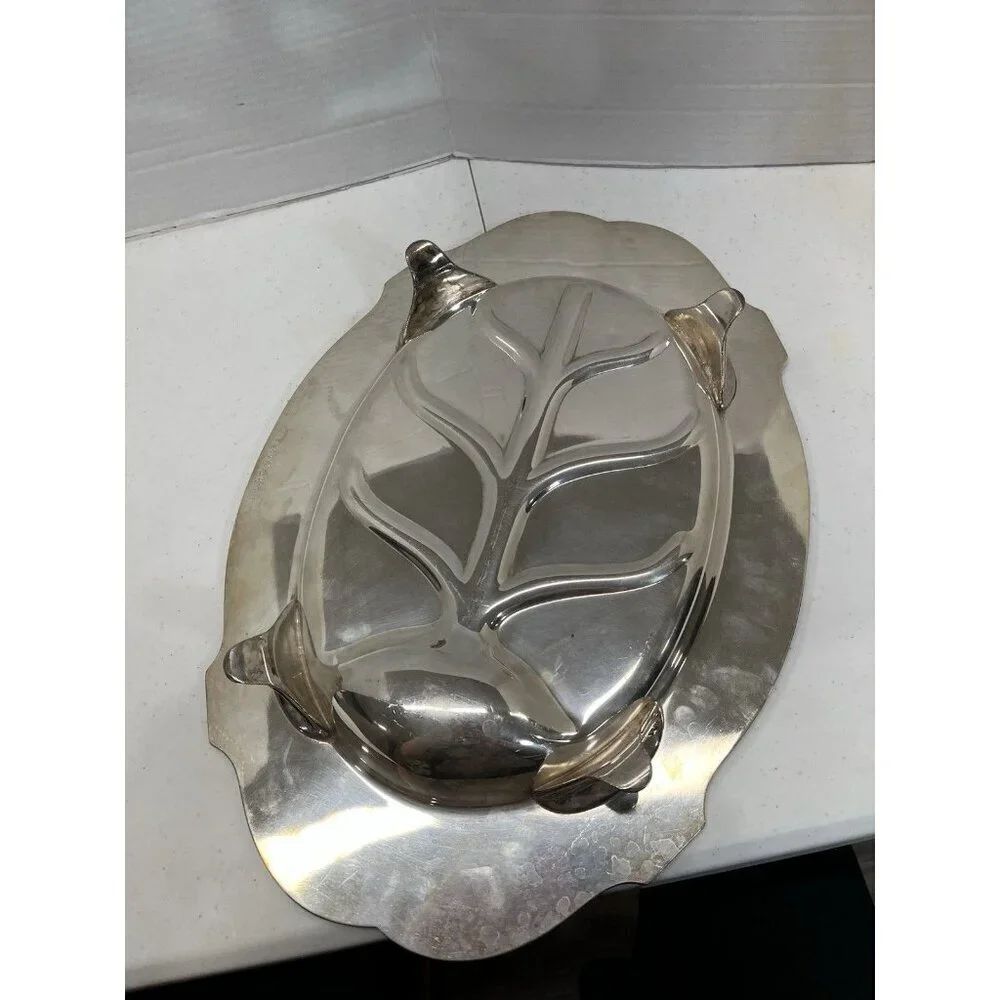 Antique Silver Meat Platter with 